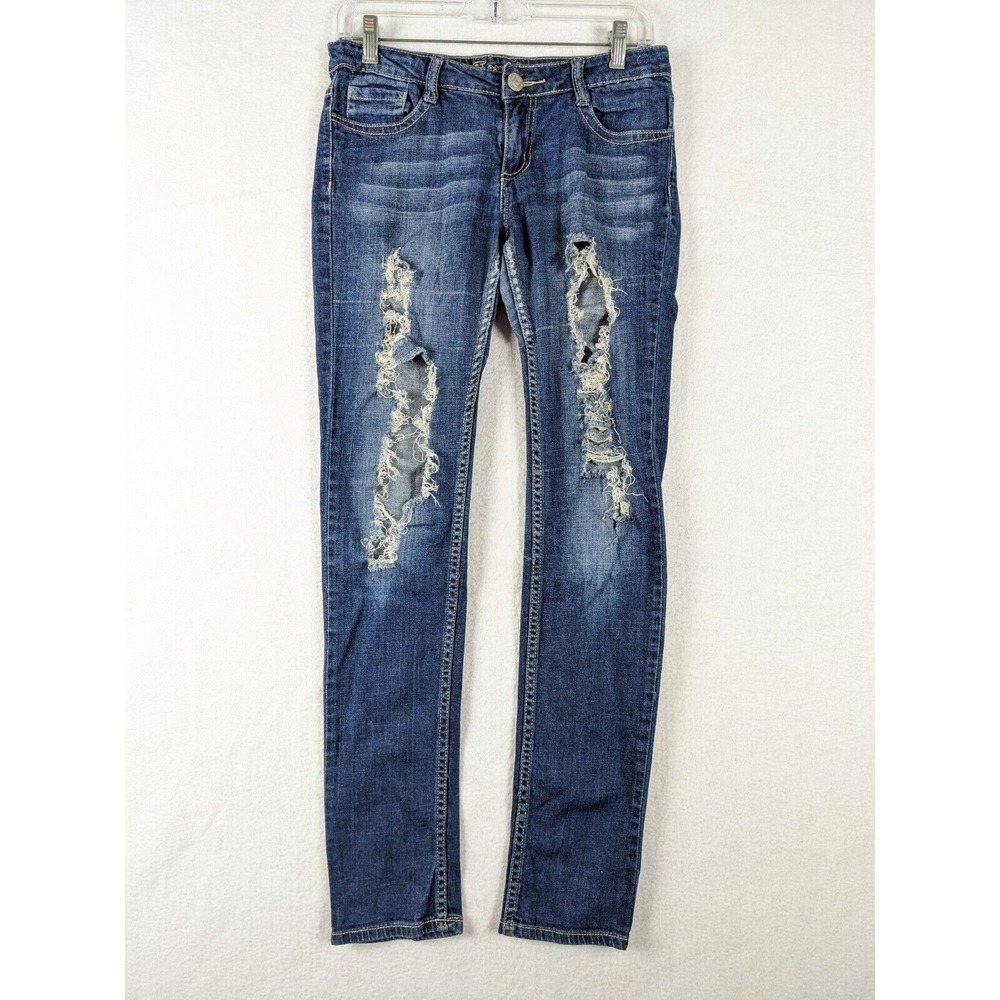 Ten 25 Womens Jeans Size 7 / 8 Distressed Cotton Blend Blue